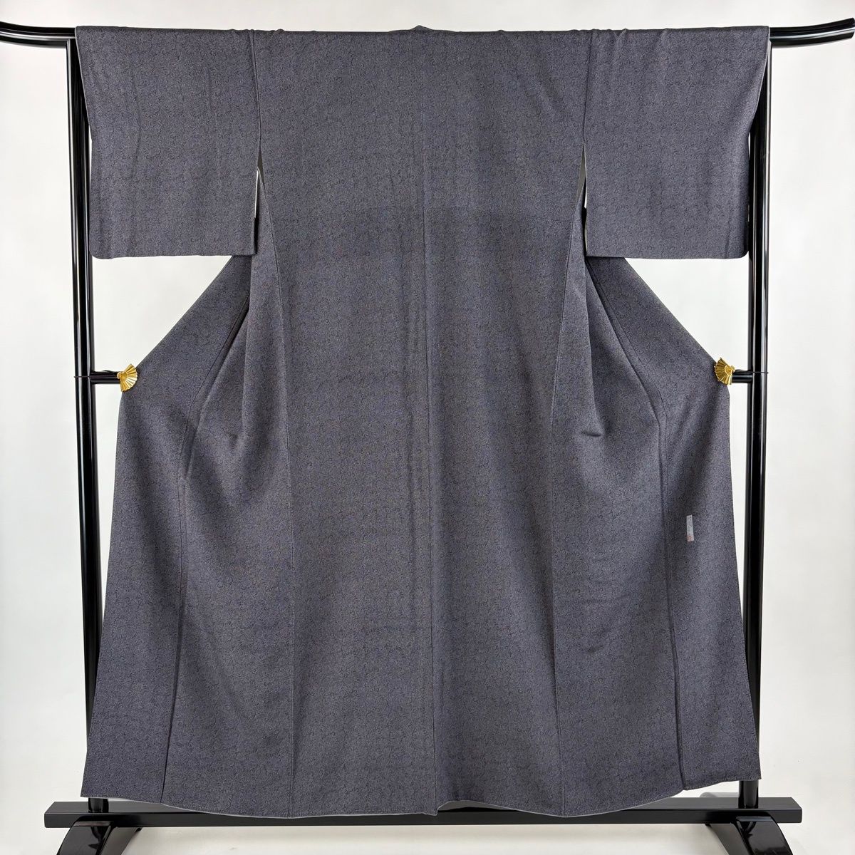 江戸小紋 身丈156 cm 裄丈66 M 袷 人間国宝 中村勇二郎 落款 古代菊 黒灰 正絹