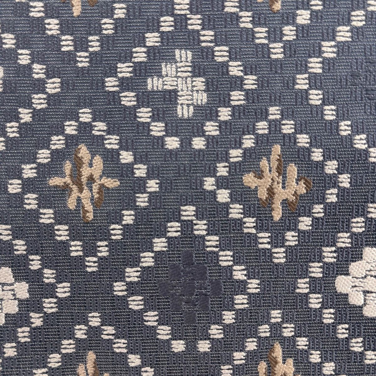  小紋 身丈162.5 cm 裄丈68 L 袷 袋帯セット 市松 よろけ縞 薄紫 正絹 名品 小紋 着物