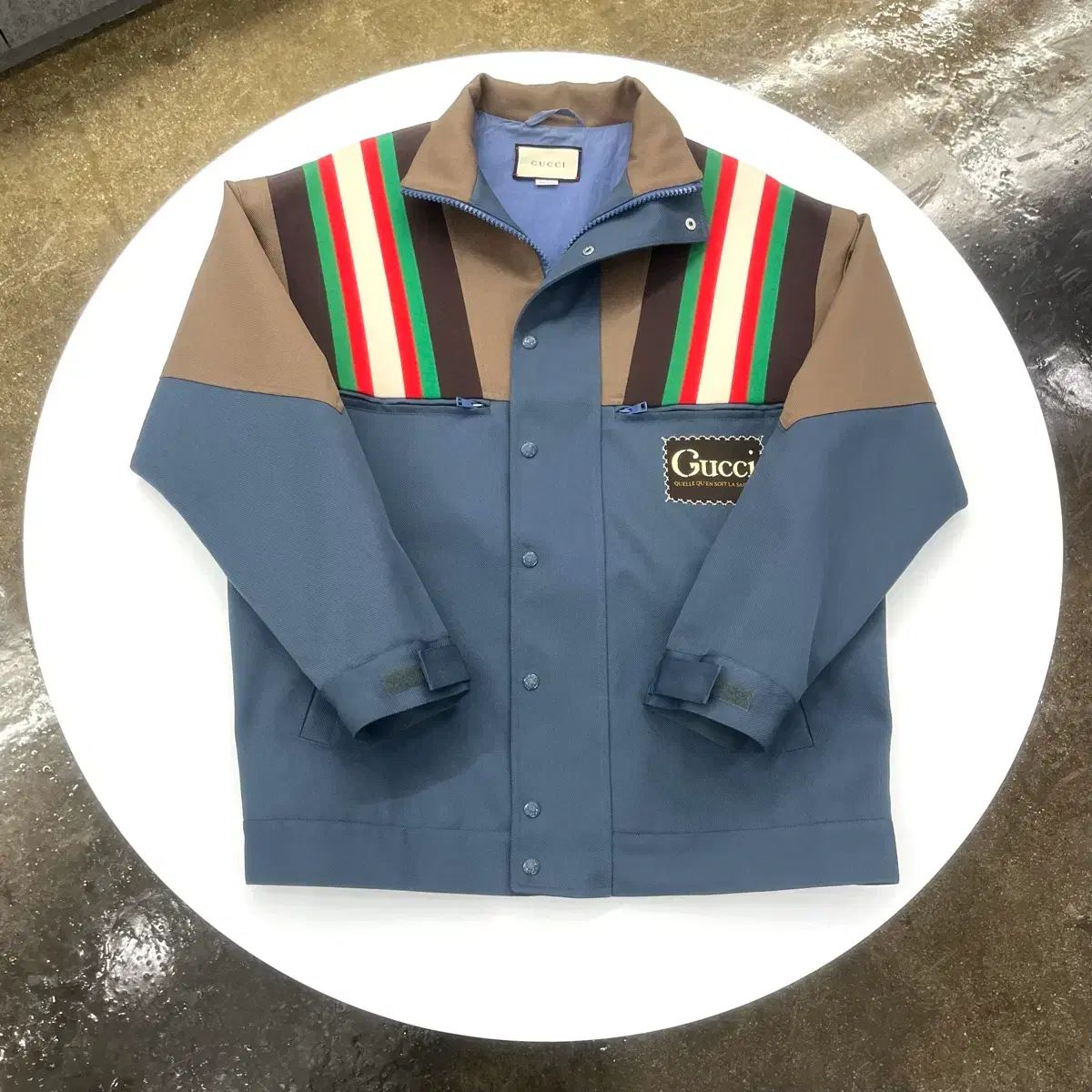 グッチ ロゴワッペン ドリルジャケット