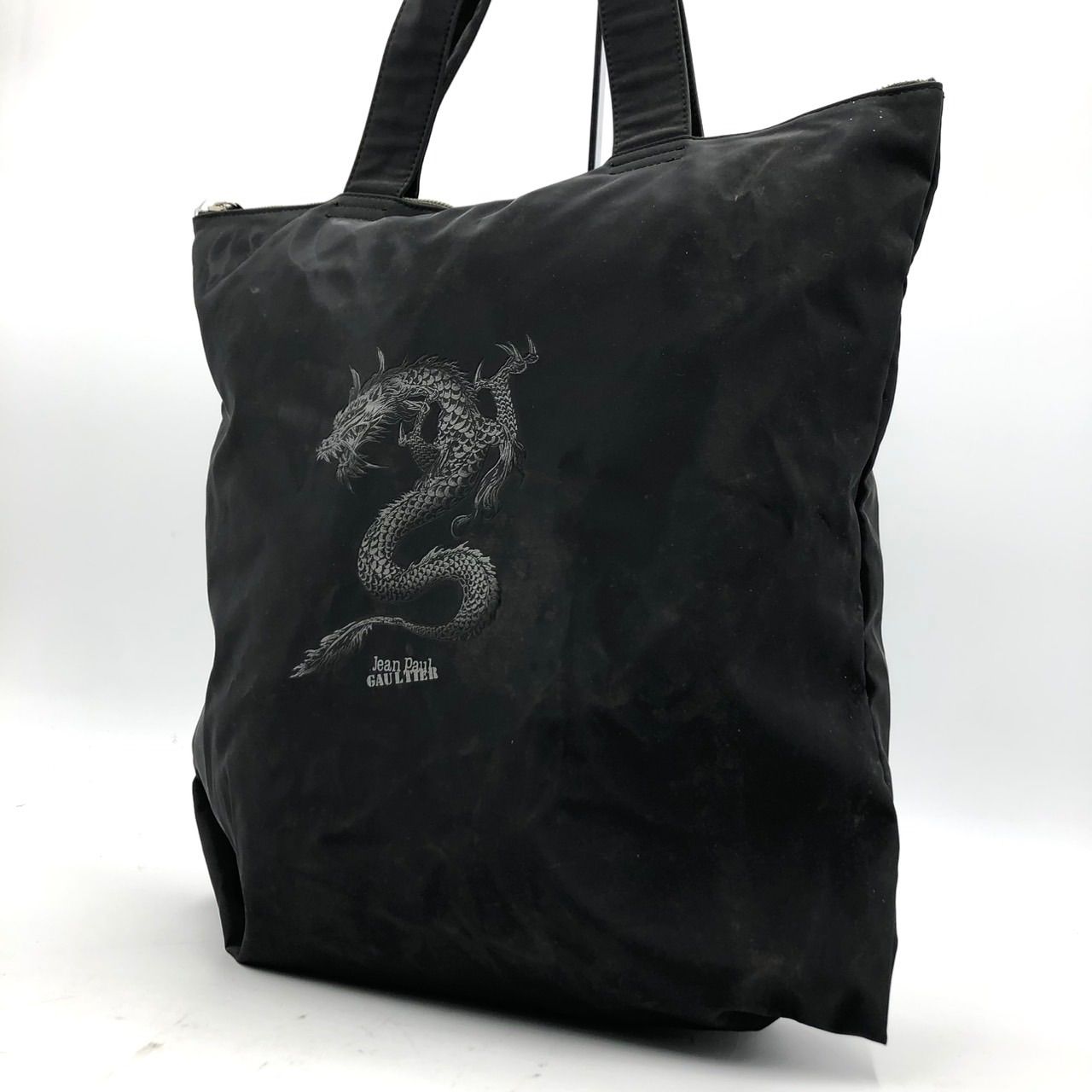 良品✨ジャンポールゴルチエ トートバッグ ハンドバッグ ドラゴン 龍 ブラック 廃盤モデル 高級】ジャンポールゴルチエ トートバッグ ドラゴン 龍