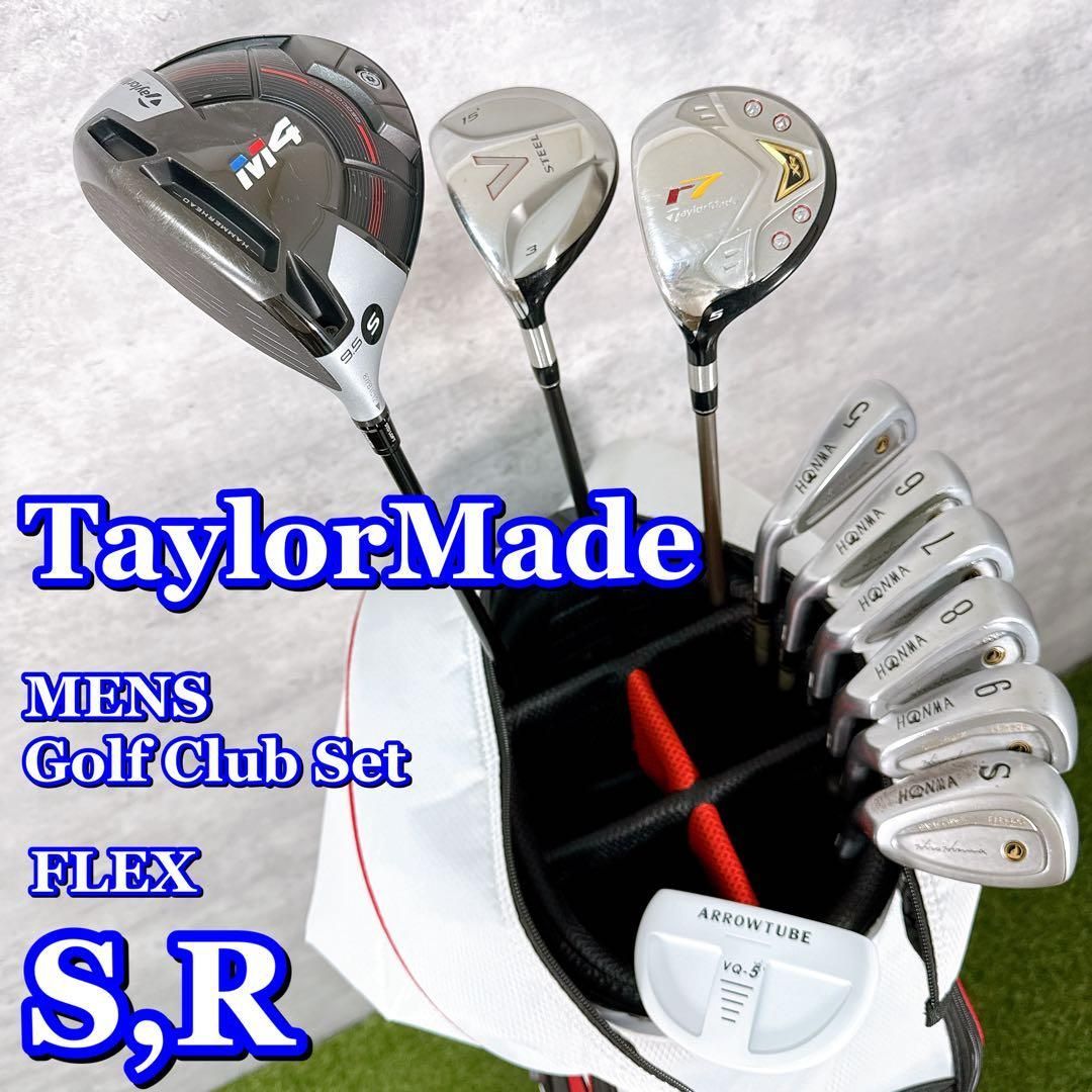 ゴルフクラブセット メンズ TaylorMade テーラーメイド M 4 フルセット 10本 キャディバッグ付き フレックスS R 男性 左利き レフティ K 364