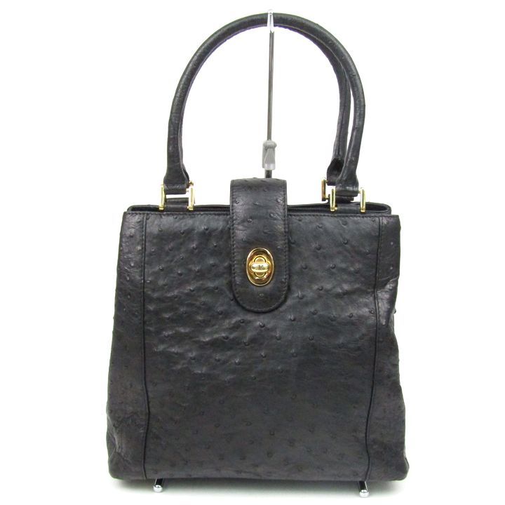 リアルオーストリッチ ハンドバッグ 本革 レザー 鞄 カバン ブランド