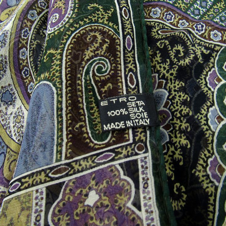 エトロ ストール スカーフ シルク ペイズリー柄 ブランド レディース グリーン ETRO