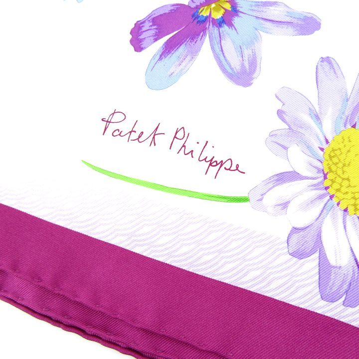パテック フィリップ スカーフ シルク 花柄 ブランド イタリア製 レディース パープル PATEK PHILIPPE
