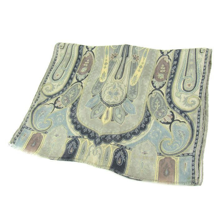 エトロ ストール スカーフ シルク ペイズリー柄 ブランド イタリア製 レディース ネイビー ETRO