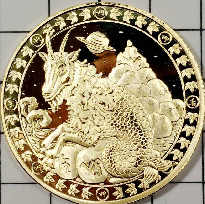 コイン 山羊座:やぎ座 （十二星座） #ゴールド】D01-06/TUE - メルカリ