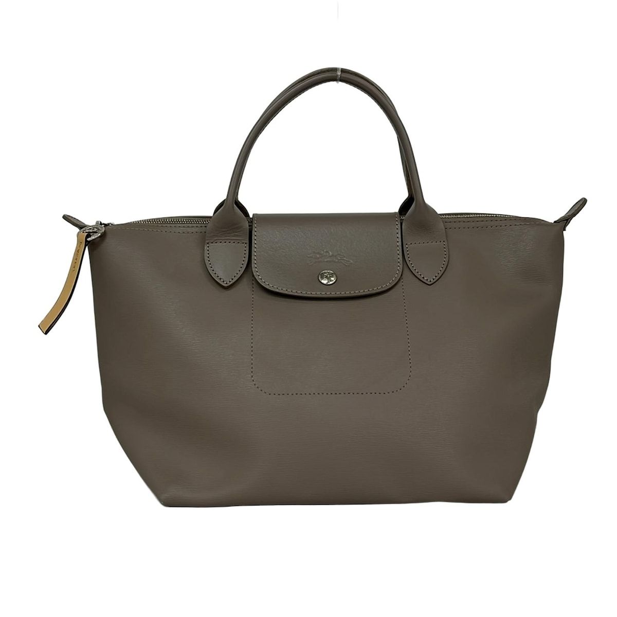 美品 ロンシャン プリアージュ シティ ハンドバッグ オールレザー グレージュ カジュアル過ぎないロンシャンなら「シティ」シリーズが一押し!その