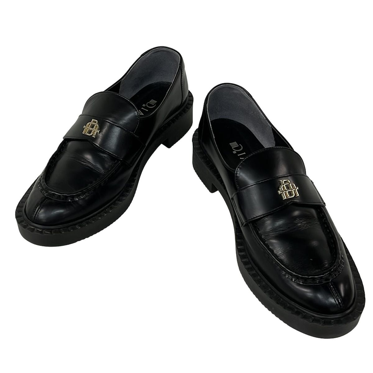 Diana ブラックレザー ローファー 24 WD Diana ブラックレザー ローファー 24 WD - メルカリ