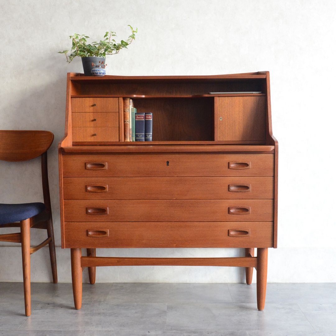 デンマーク 北欧ヴィンテージ チーク ビューロー デスク 北欧家具