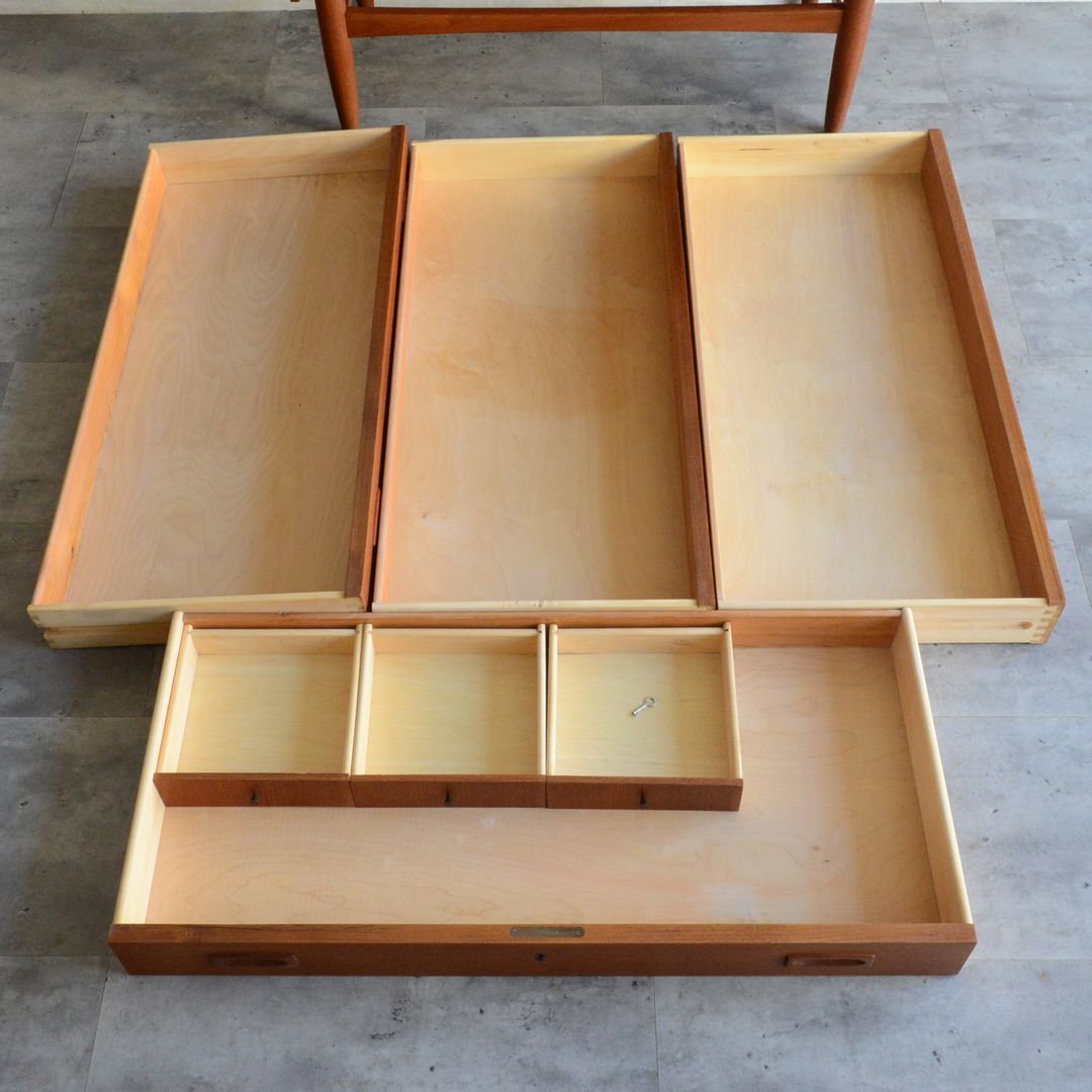 デンマーク 北欧ヴィンテージ チーク ビューロー デスク 北欧家具