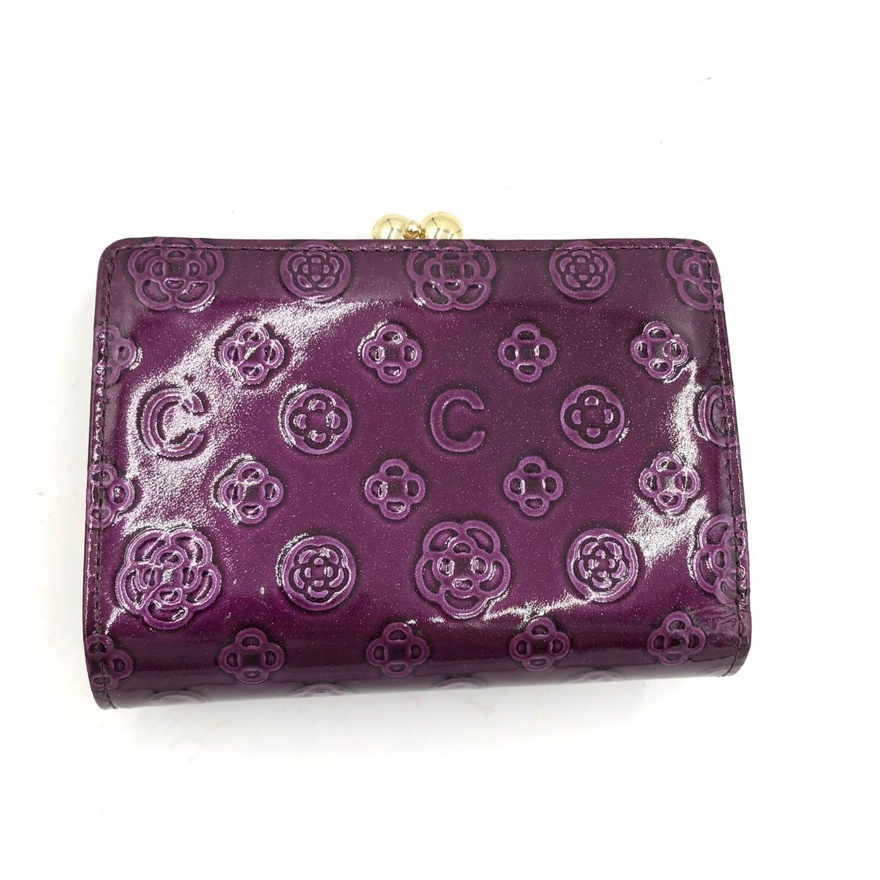 新品未使用】CLATHAS クレイサス 三つ折り財布 がま口 パープル