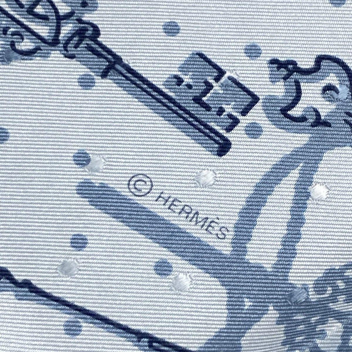 HERMES エルメス スカーフ カレ55 ライトブルー×ネイビー LES CLES BANDANA レ クレ バンダナ |2025 SS