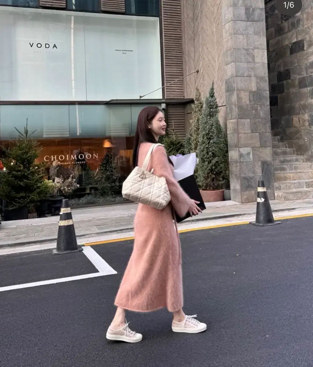 ミンズショップ アンゴラ ローブワンピース ウエスト紐O