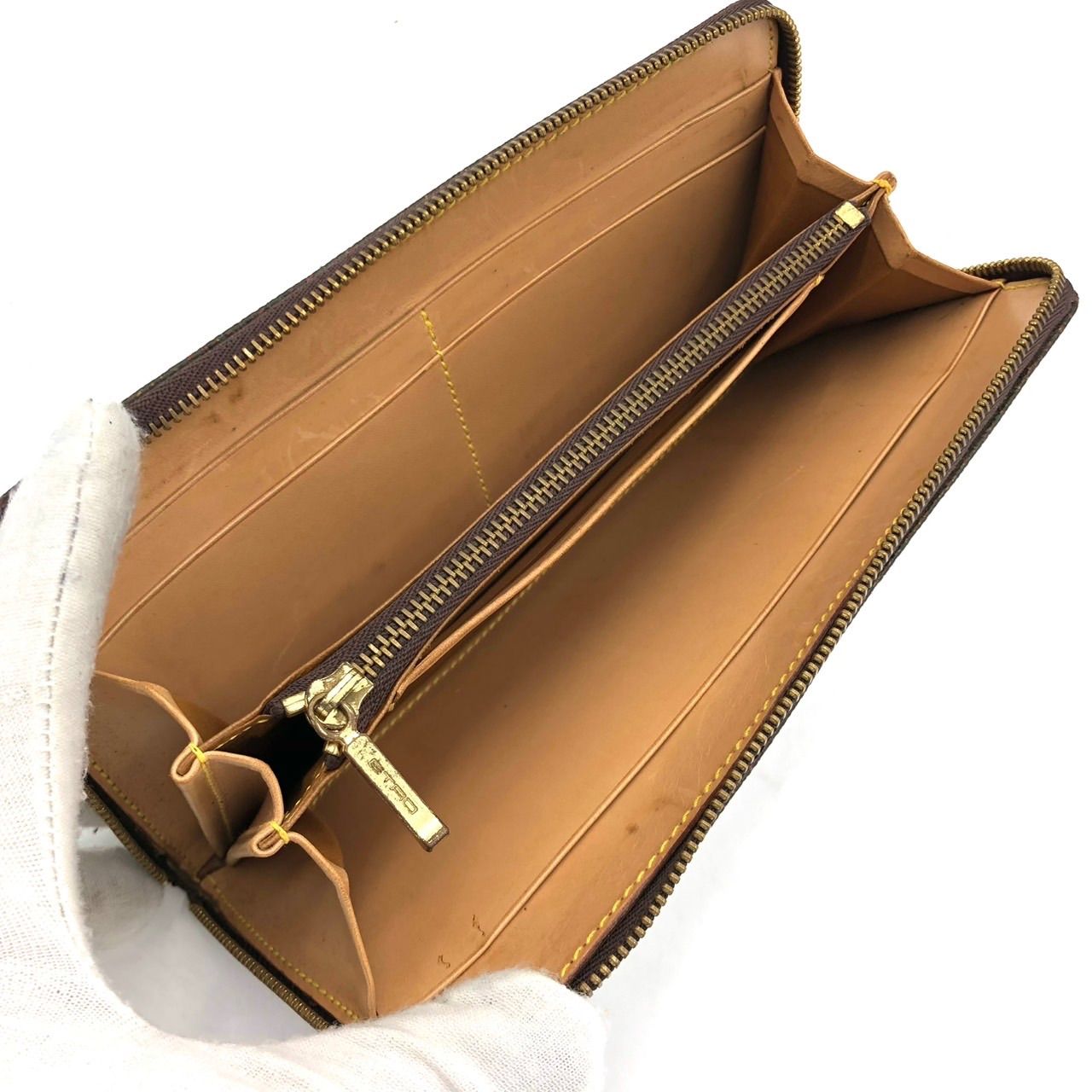 美品】エトロ ETRO 長財布 ペイズリー柄 ブラウン 茶 L字ファスナー 