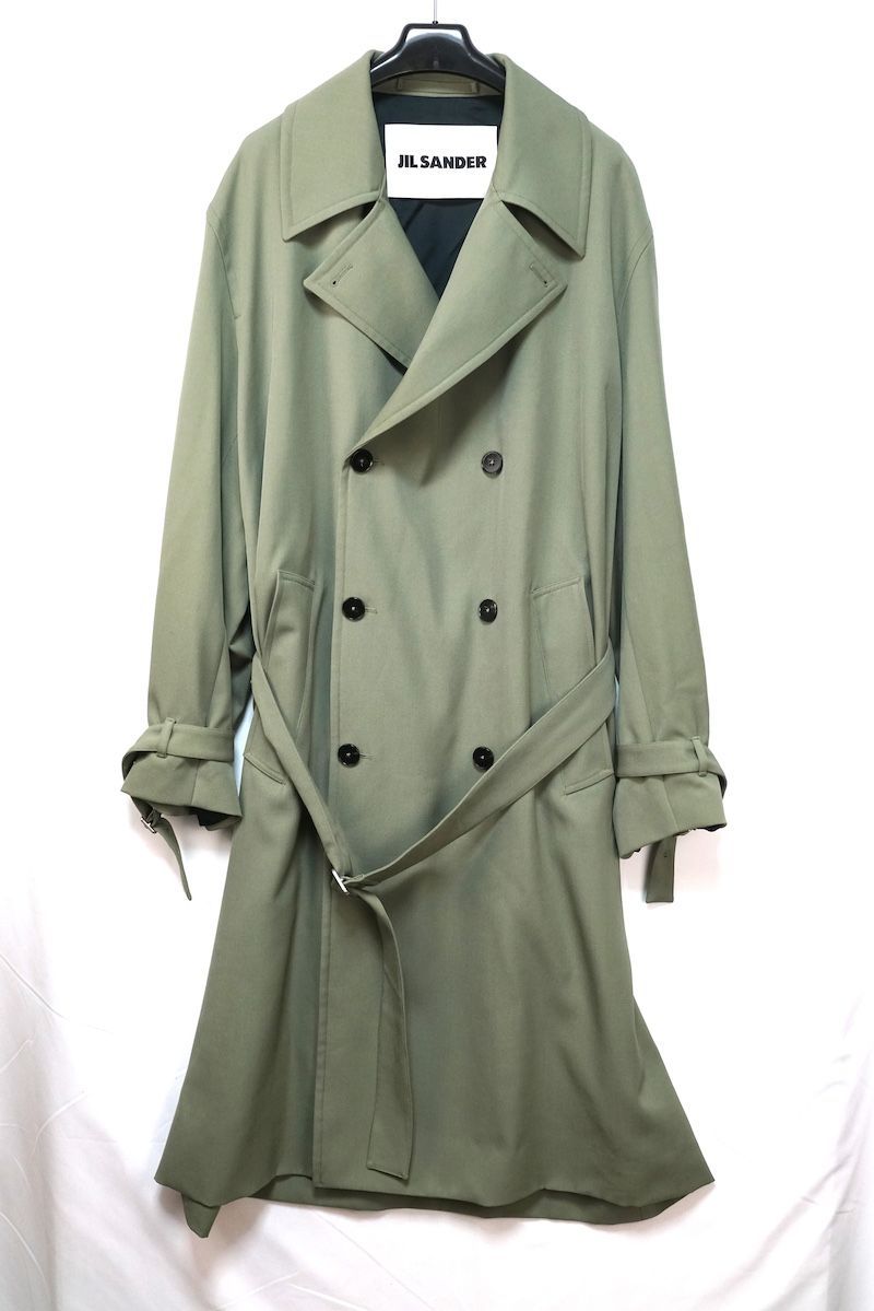 JILSANDER ジルサンダーオリーブグリーンモッズコートフードカーキブラウン JILSANDER ジルサンダーオリーブグリーンモッズコートフードカーキブラウン