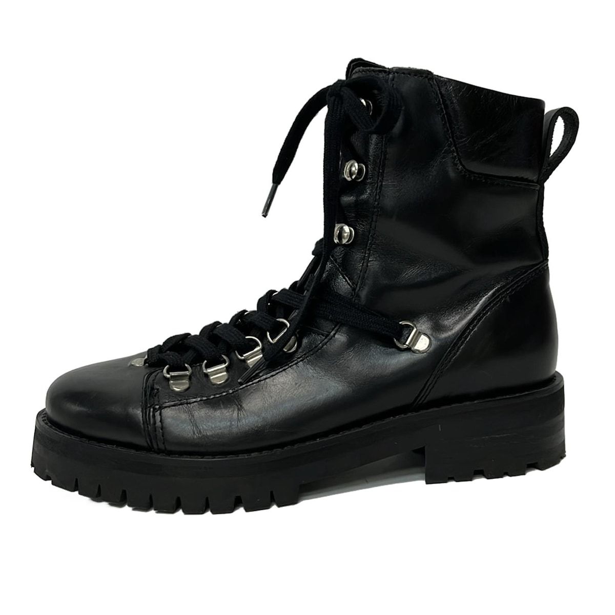 All Saints オールセインツ ショートブーツ 37 レディース - 黒 レースアップ レザー