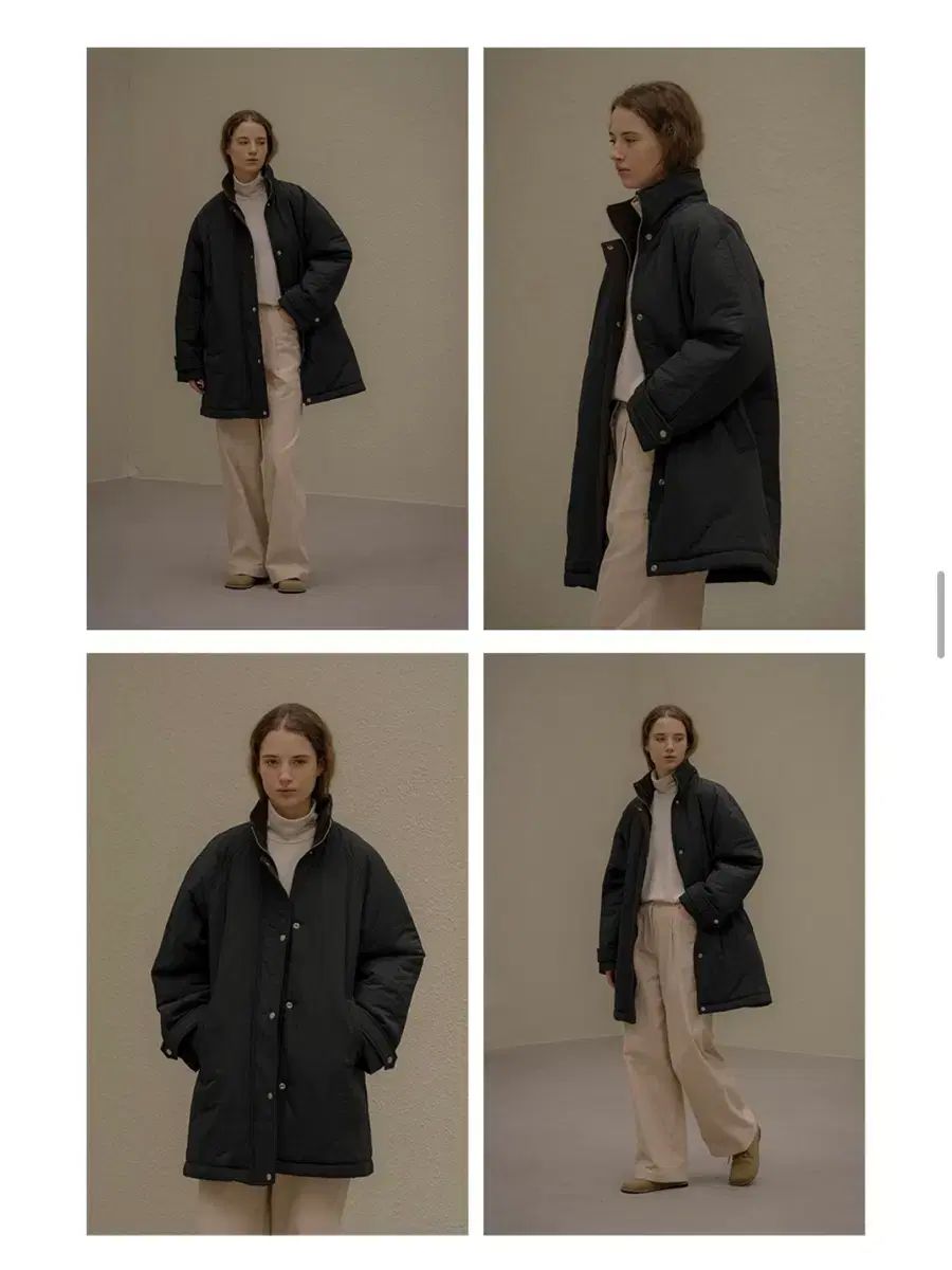 NOUNベター ハイネック ハーフ ダウンジャケット ネイビー