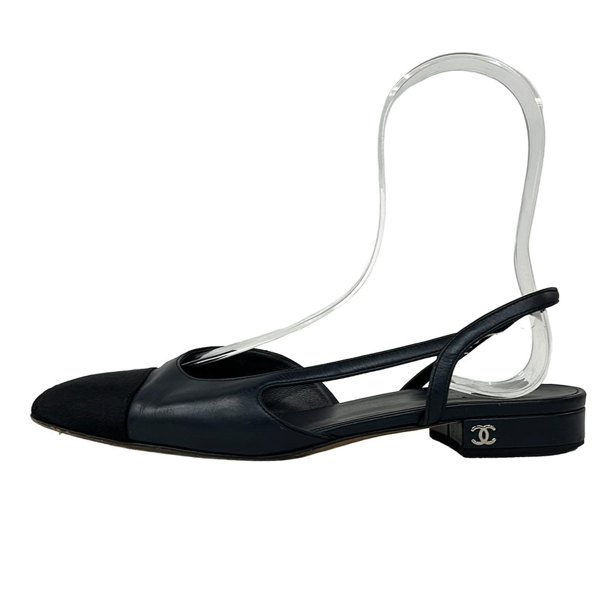 CHANEL(シャネル) サンダル 36 1/2 C レディース - G31319 ネイビー×黒