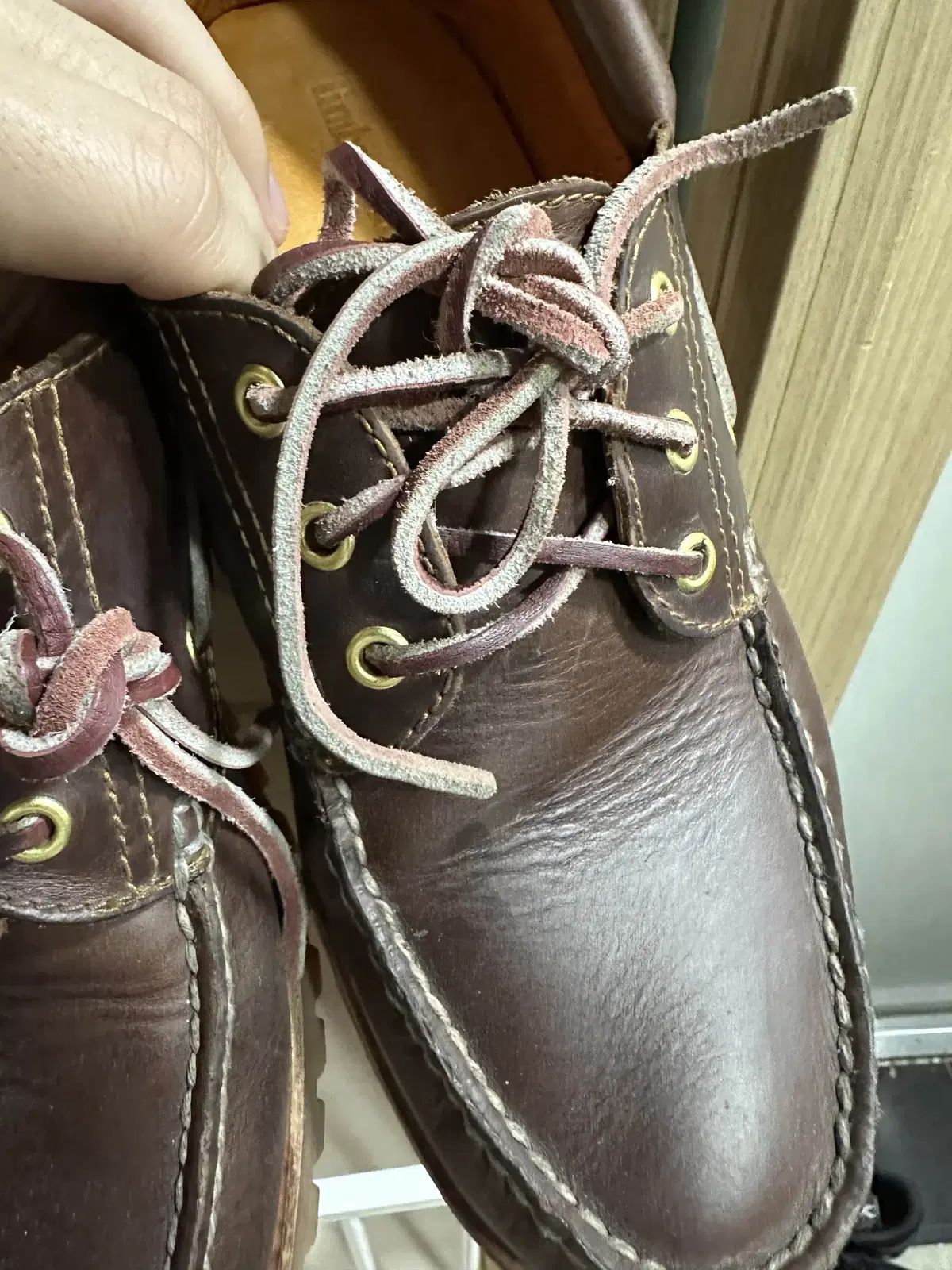 ボートシューズ ブラウン