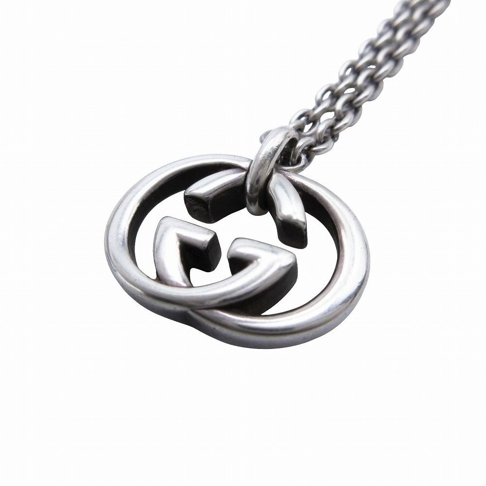 ほぼ未使用 GUCCI グッチ シルバー925インターロッキングネックレス GUCCI（グッチ） ネックレス インターロッキングG アラベスク シルバー