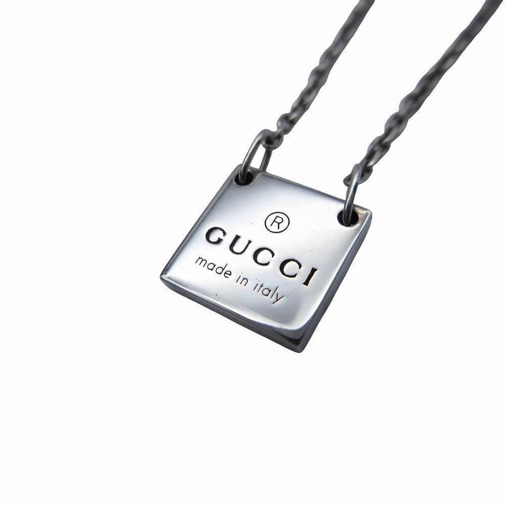 GUCCI グッチ 223514-J8400 SILVER NECLACE ロゴプレート アクセサリー