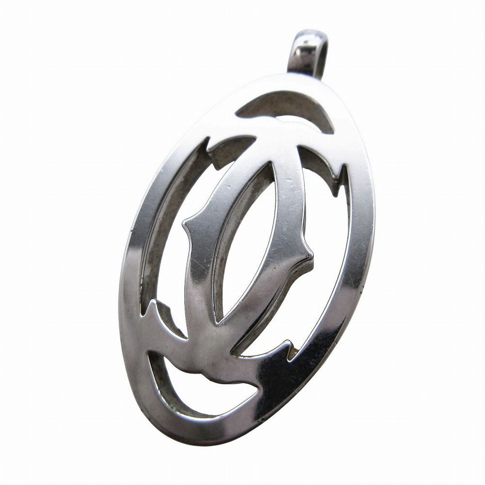 Cartier カルティエ 2C ロゴ ペンダントトップ チャーム シルバー