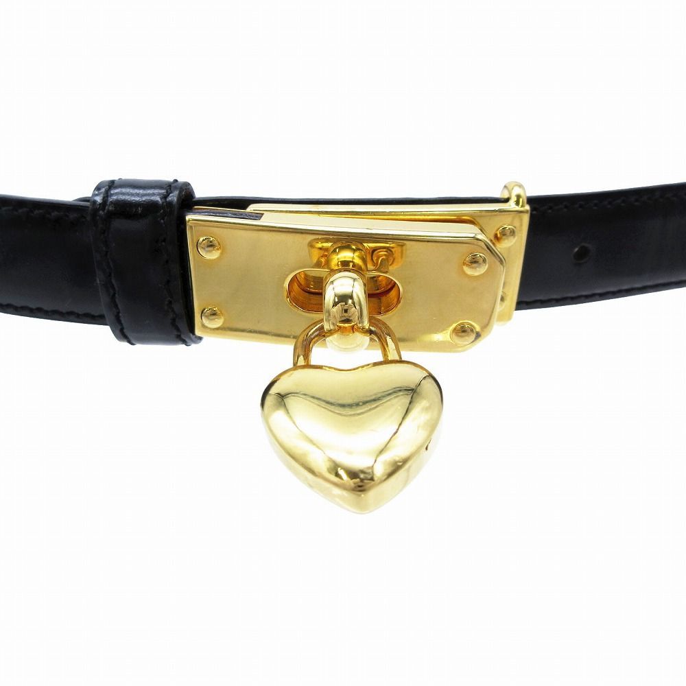 MOSCHINO モスキーノ ハート バックル ターンロック レザーベルト