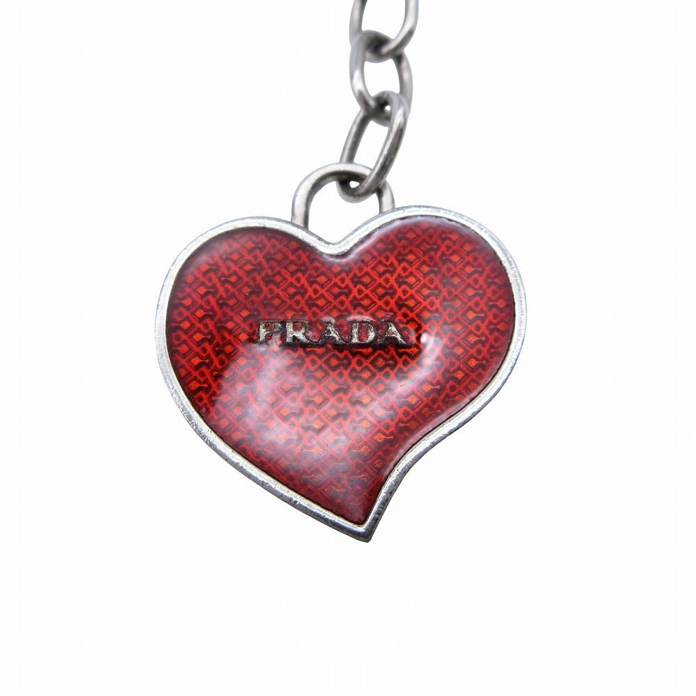 PRADA プラダ ハートロゴ チャーム キーホルダー アクセサリー