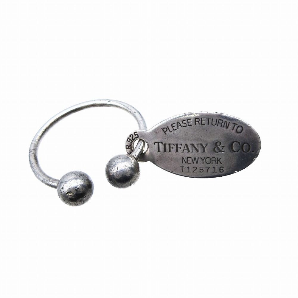 Tiffany&Co. ティファニー オーバル タグ スクリューボール キーリング