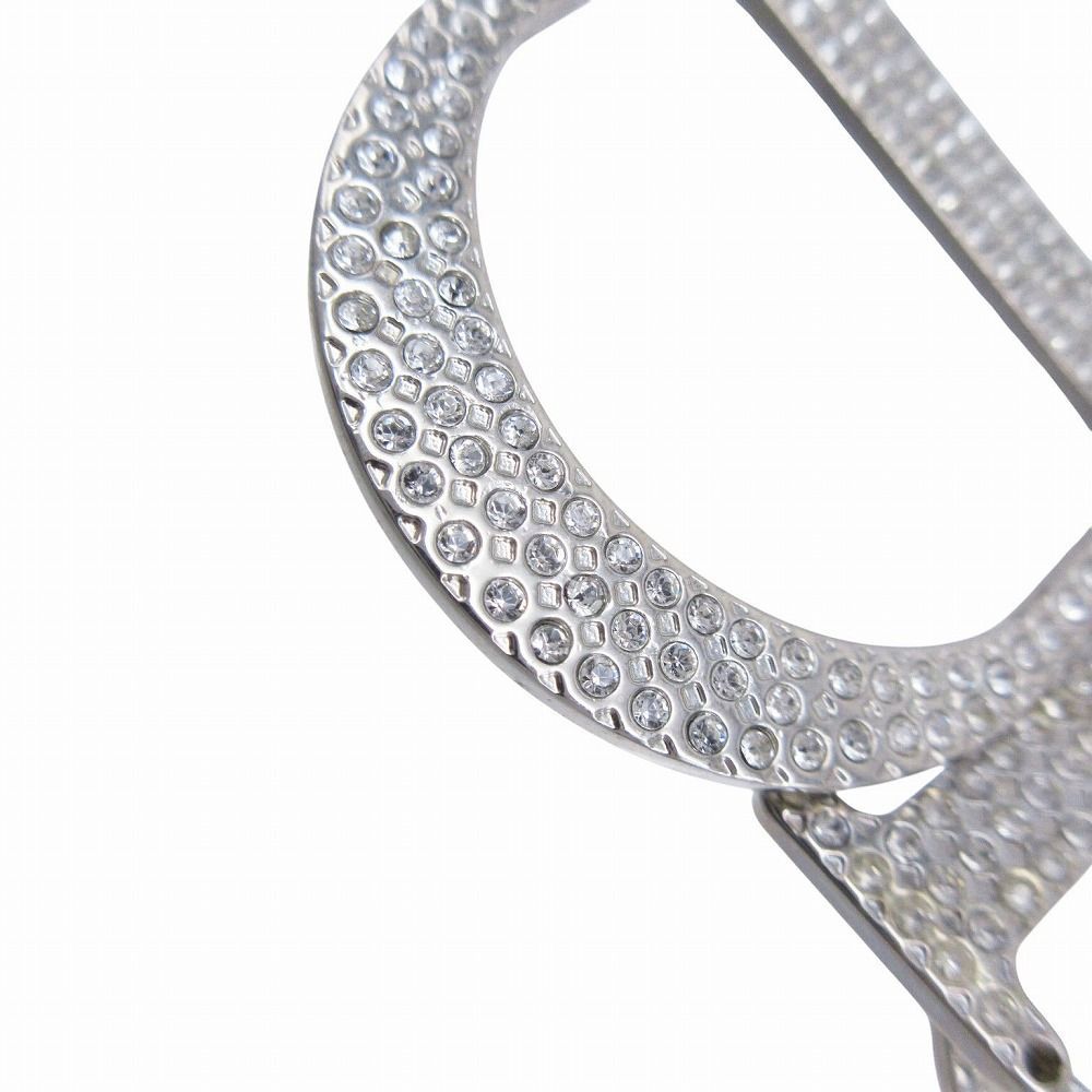 美品　ChristianDior ディオール　シルバー　キーホルダー　ストーン Christian Dior クリスチャンディオール メタル ラインストーン Dior