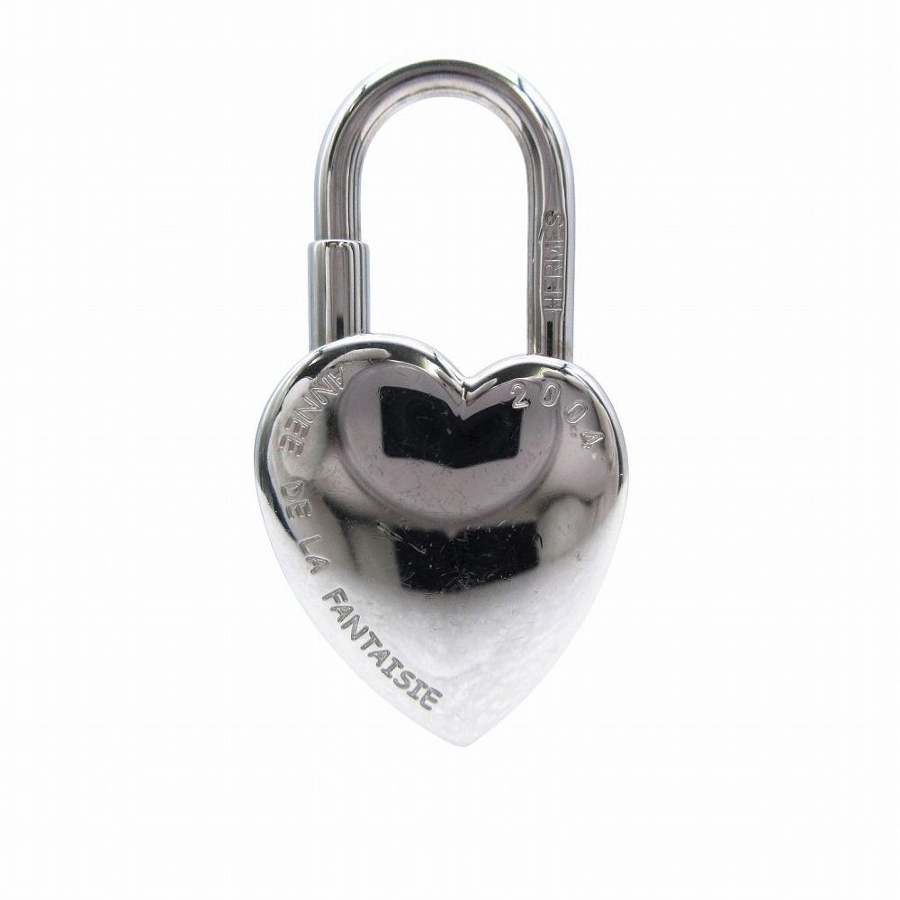 エルメス　ファンタジーハート型ロック　シルバー HERMES エルメス ロックハートファンタジーペンダントトップ チャーム