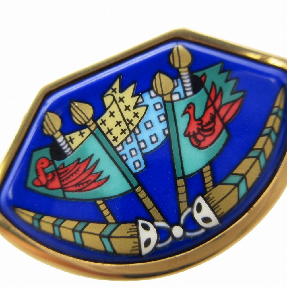 エルメス HERMES エマイユ ピンブローチ 七宝焼き アクセサリー 艫飾り