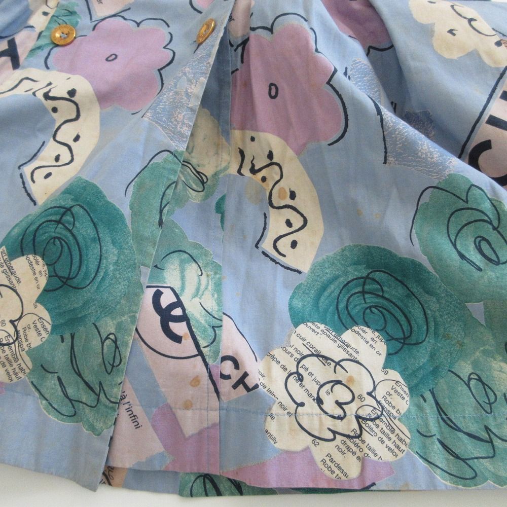 CHANEL シャネル ヴィンテージ 90年 カメリア シャツ ワンピース ロゴ