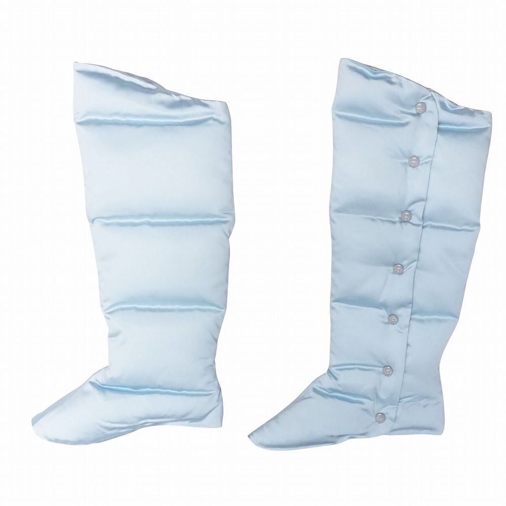 ♥品 21 sa フミカウチダ FUMIKA UCHIDA PADDING LEG COVERS SAX ダウン レッグウォーマー カバー ブルー レディース