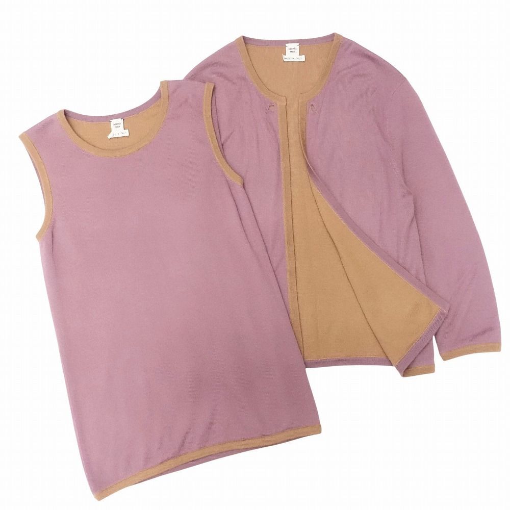 良品 HERMES エルメス カシミヤ100％ アンサンブル ニット