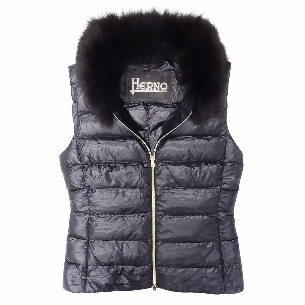 極美品 HERNO ヘルノ ダウン ベスト ノースリーブ ジャケット ブルゾン