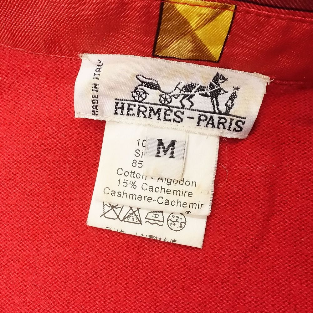 エルメス ヴィンテージ スカーフ柄 ポロシャツ ニット シルク カシミヤ M Vintage HERMES エルメス シルク スカーフ柄 カシミヤ混 ニット