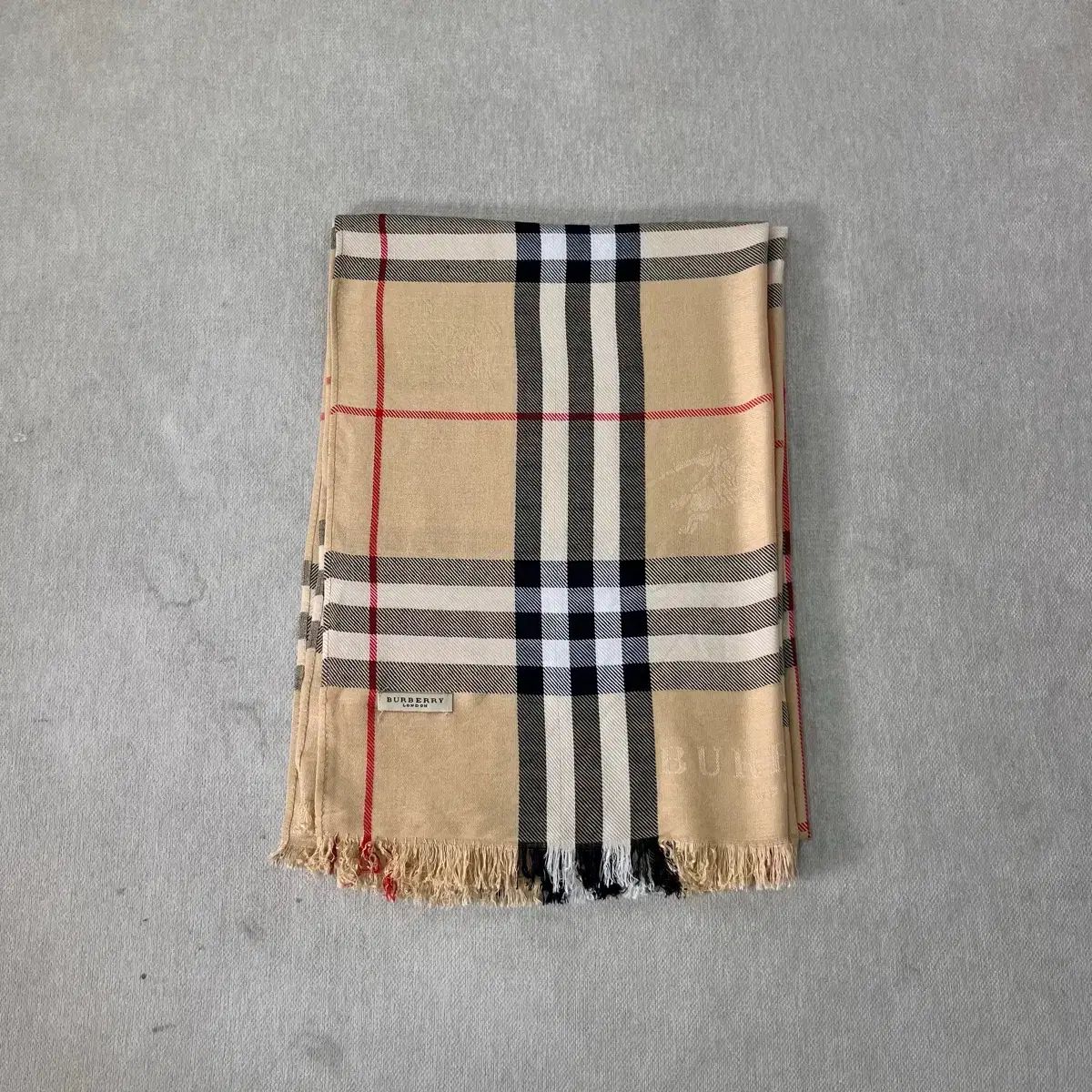 BURBERRY バーバリー ゴー 麻 ロゴ ノヴァチェック シルク マフラー