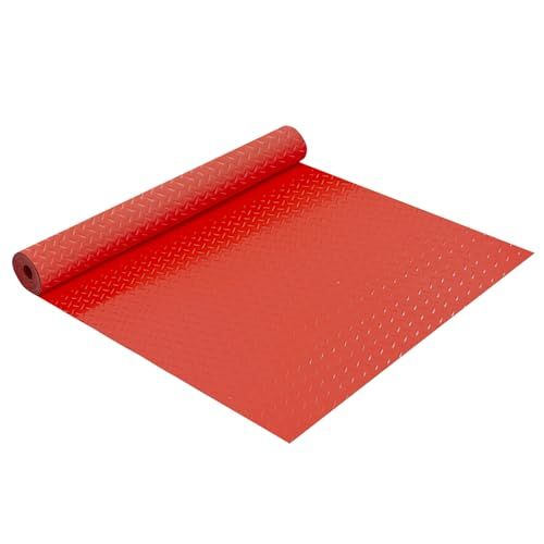 迅速に発送 ガレージ マット バイク ゴム 2 mm 床材 フロアシート 滑り止め 作業マット 屋外 車庫 駐車場 作業台 軽トラック 荷台シート レッド-柳の葉 長さ500 cmx幅100 cmx厚さ0.2 cm