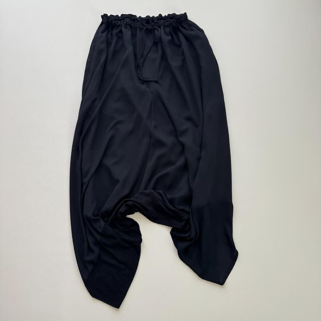 美品 Y's ワイズ サルエルパンツ 黒 ブラック 切り替え ドレープ 変形