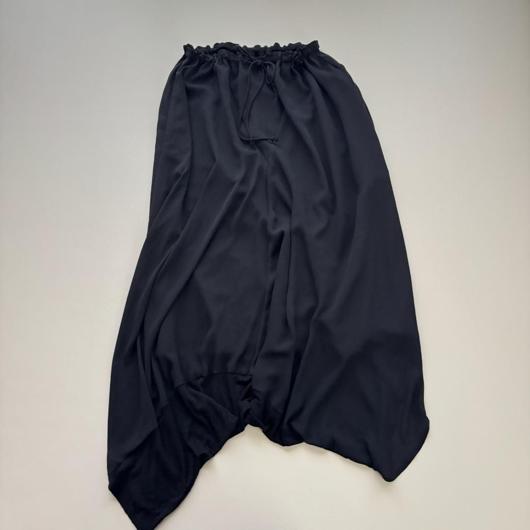 Y'sワイズ ヨウジヤマモト アシンメトリー変形スカート ペンギン パンツ 2黒 2023年春夏y'sアシンメトリーロングスカート ワイズ ヨウジヤマモト