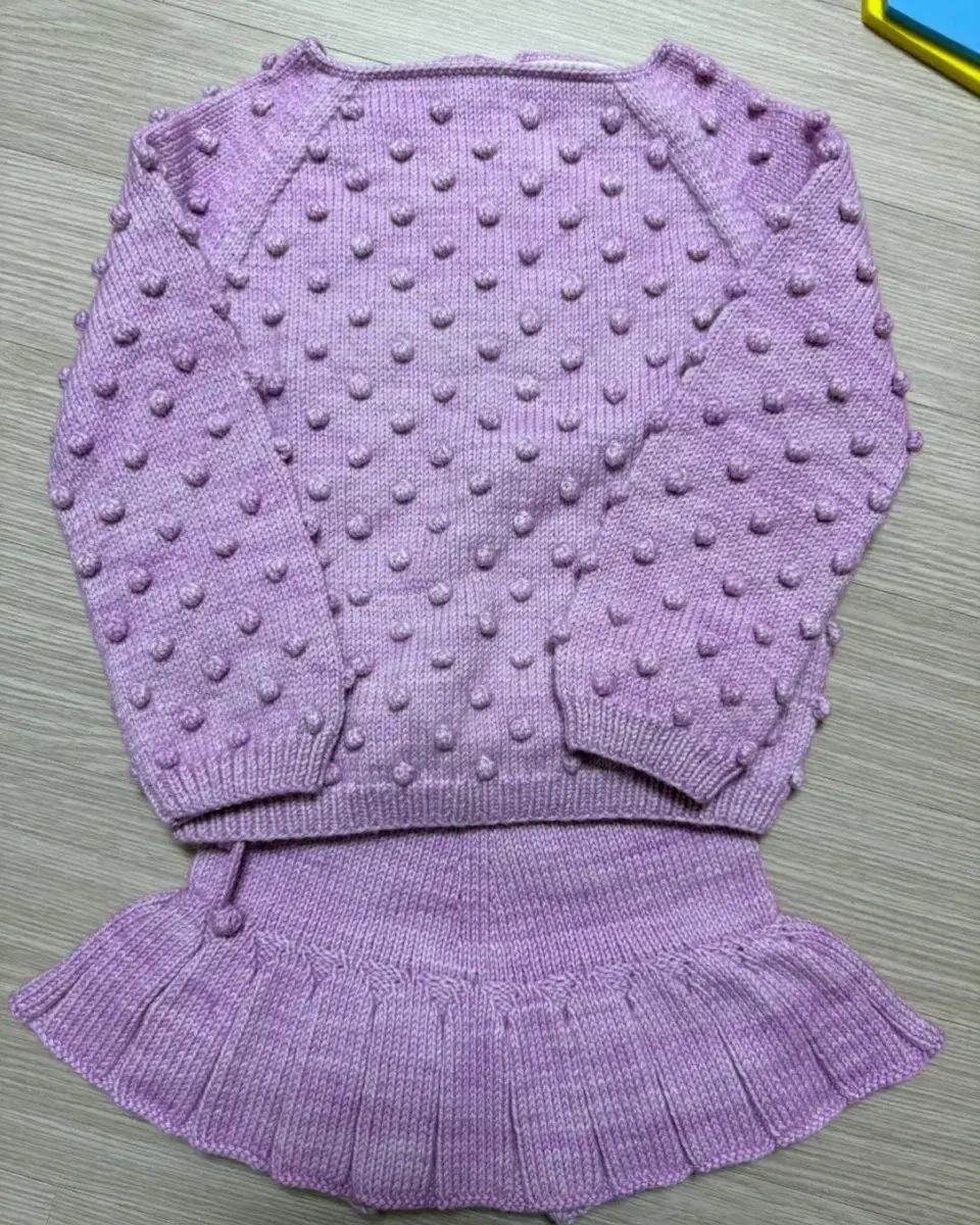 ミシャアンドパフ ポップコーンニートスカート ライラック 5 yセット＋ピン