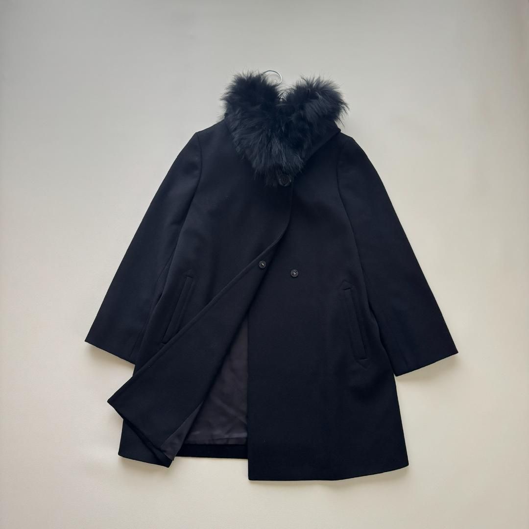 極美品 23区 ロロ・ピアーナ Loro Piana DOESKIN ラクーンファー付き