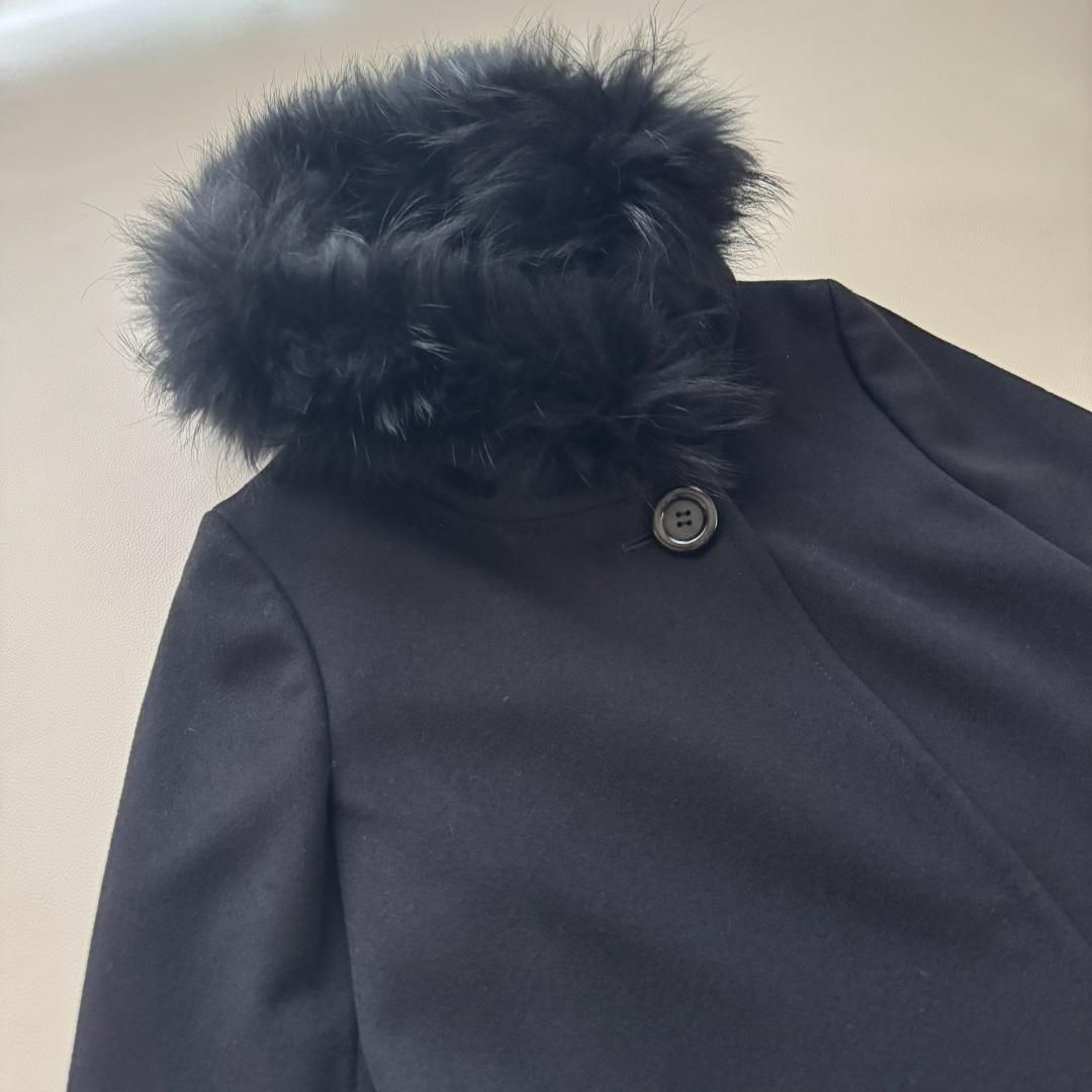 【極美品】23区×ロロピアーナ 大きいサイズ 48 フード ラクーンファー 極美品】23区×ロロピアーナ 大きいサイズ 48 フード ラクーンファー