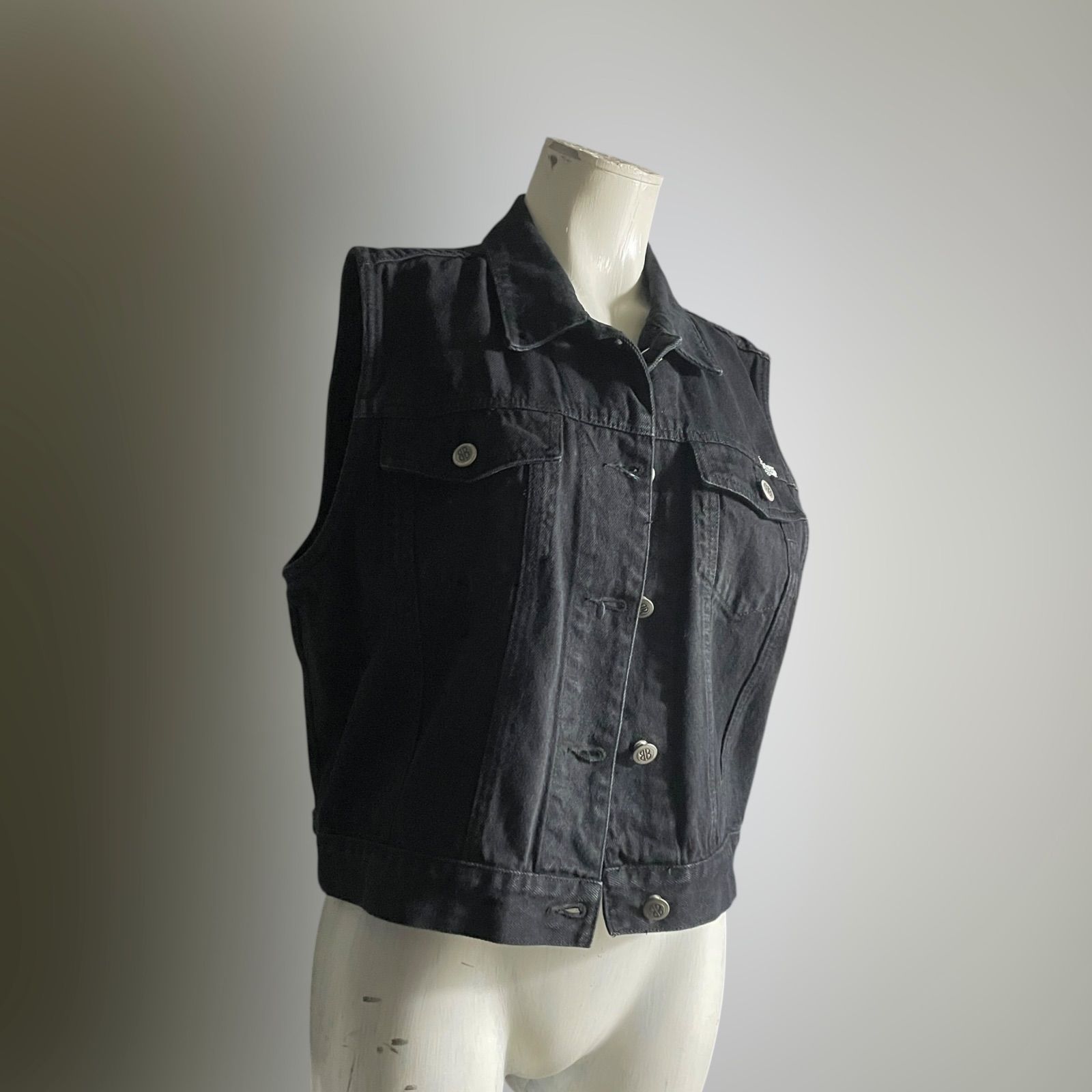 USA 90s ヴィンテージ ブラックデニム ベスト 黒 ジーンズ アメリカ