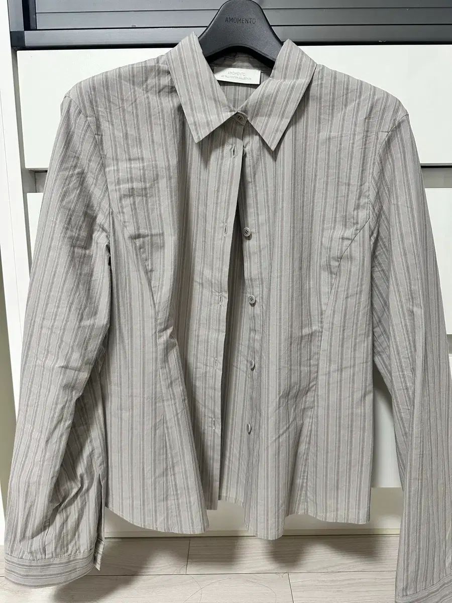 25 FW ストライプ シャツ グレー