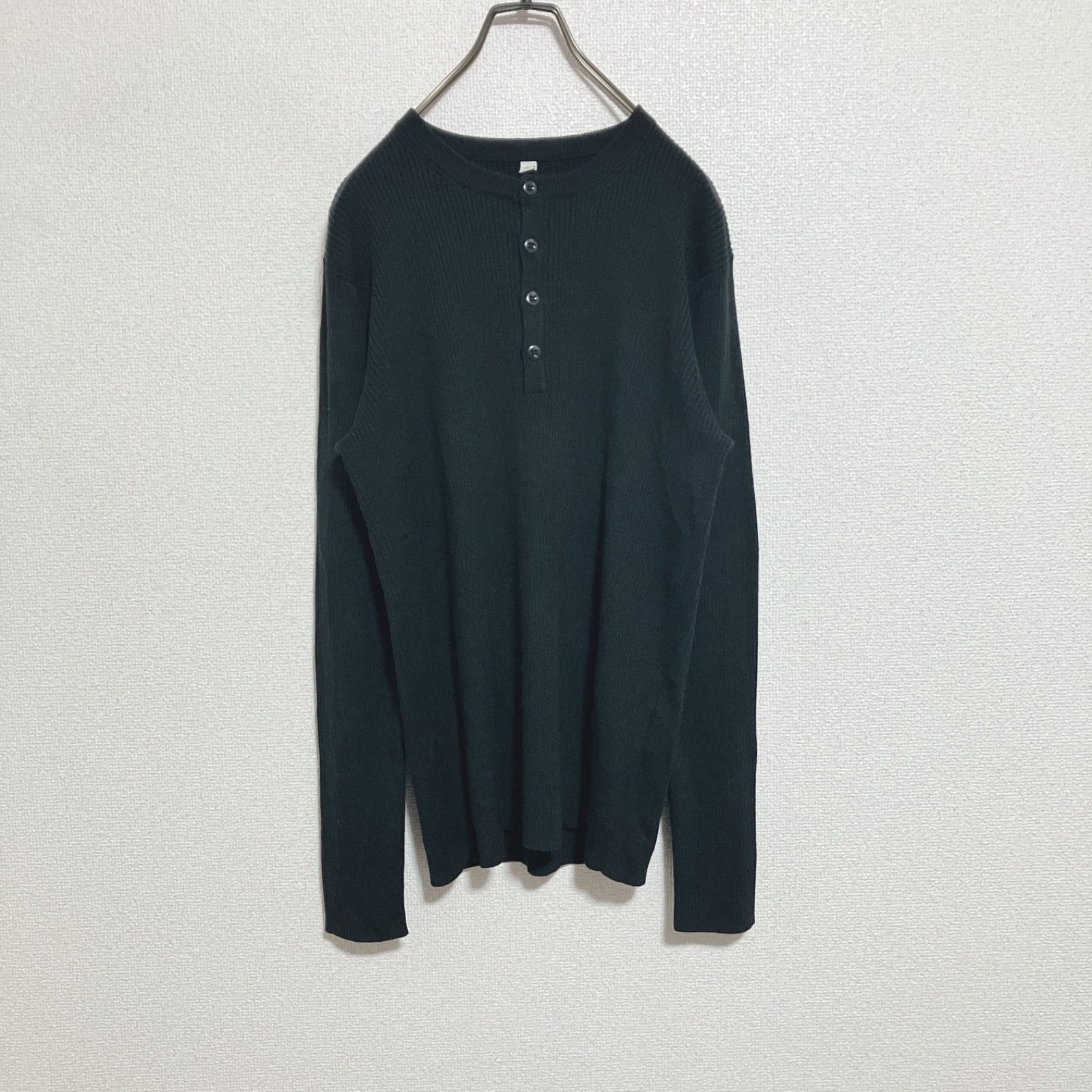 状態良好】UNIQLO オールドユニクロ ヘンリーネックボタンセーター 黒 