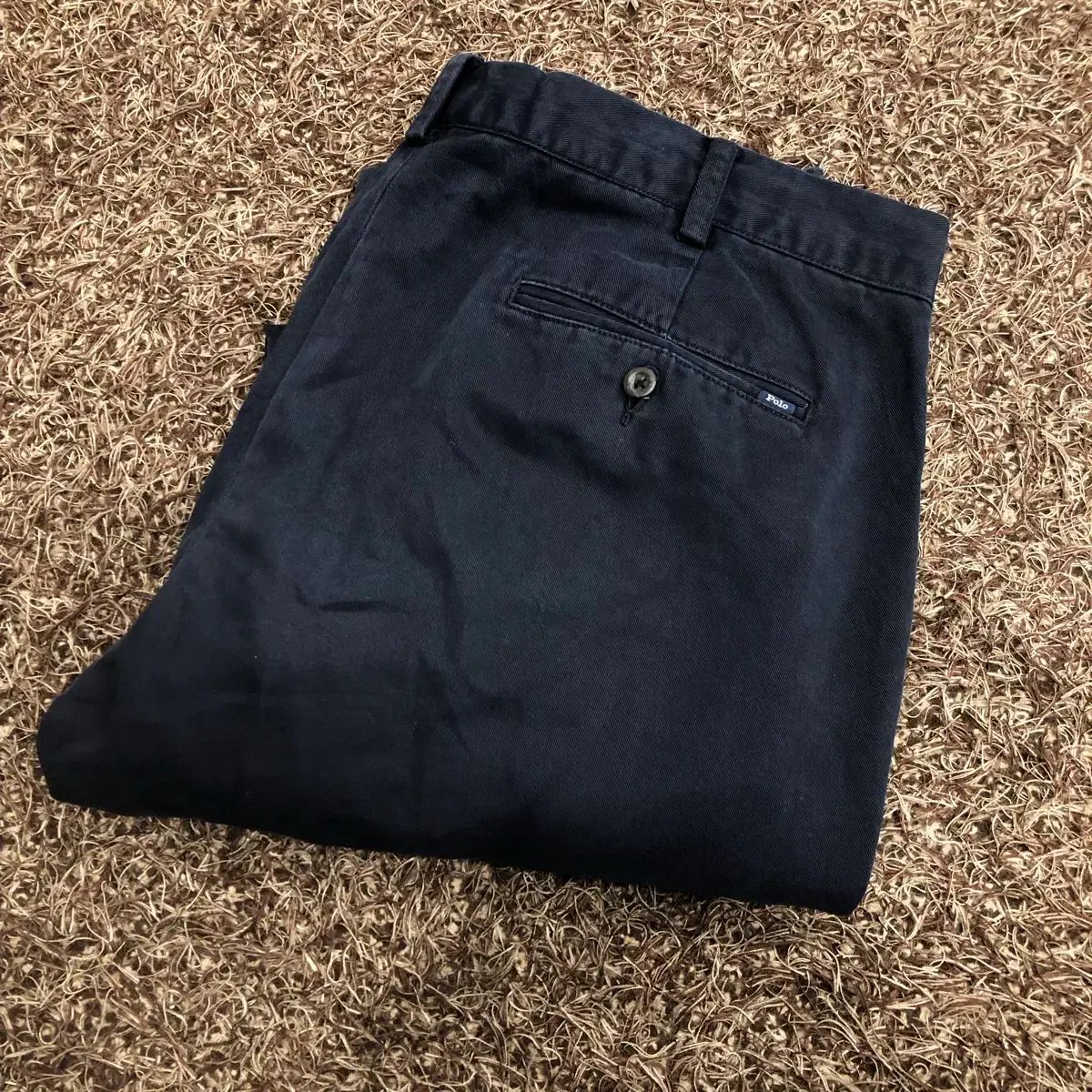 36 ポロ ラルフローレン ネイビー コットン チノ パンツ