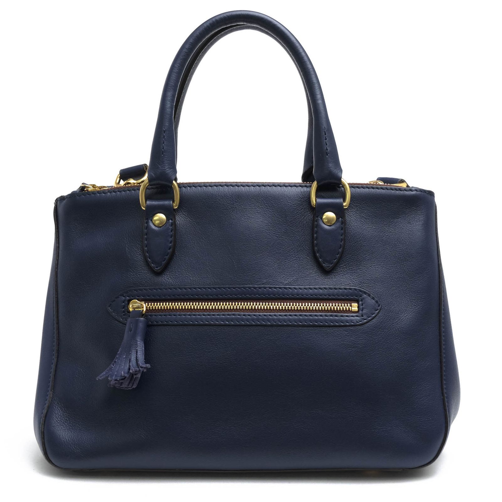 美品✨ジェイアンドエムデヴィッドソン　ヴィヴィ　レザーハンドバッグ　紺　肩掛け可 J＆Mデヴィッドソン／J＆M DAVIDSON バッグ ハンドバッグ 鞄 トート