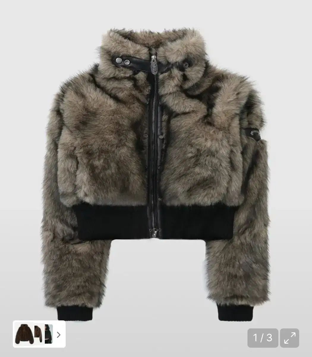 BADBLOOD バッドブラッド ハイネック ファージャケット コヨーテ S